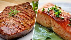 Carne gordurosa vs. peixe oleoso: qual é mais fácil para o fígado?