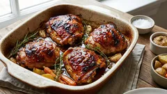 Uma marinada simples — e as coxas de frango comuns tornam-se as estrelas do jantar